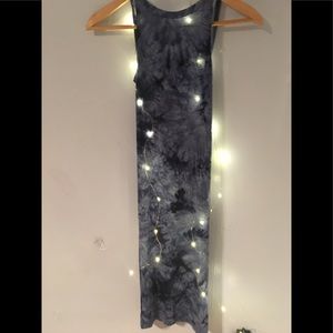 Tie die blue open back dress